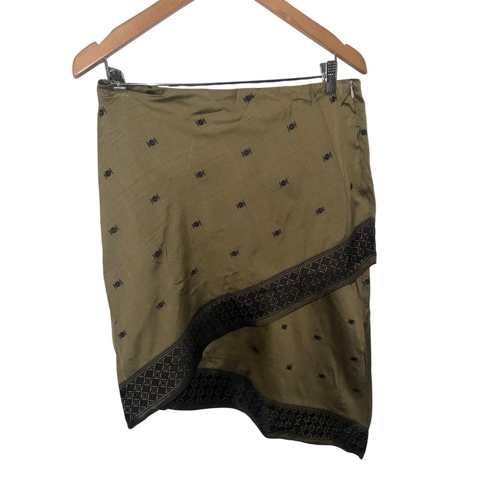 Y2K Boho Free People Asymmetrical Midi Skirt size 9 worn once | sari/ indian - Picture 2 of 8